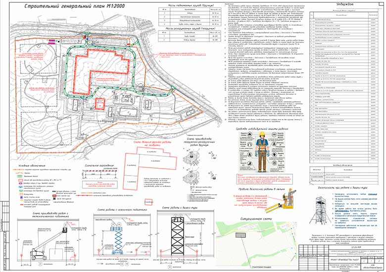 Строительный генеральный план и схемы производства работ